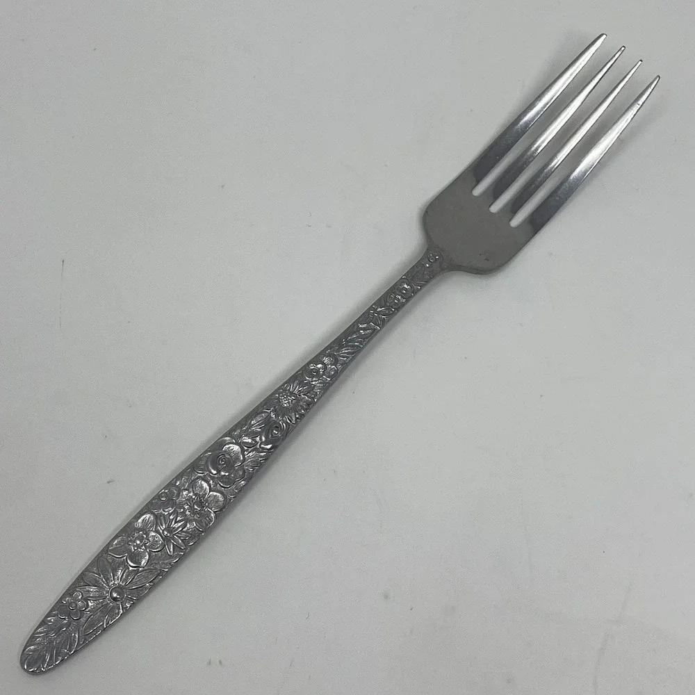 Stanley Roberts Dinner Fork Silver Bouquet Floral Stainless Japan